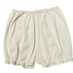 Vintage Ivory Sheer Bloomers Slip Shorts Lingerie Romantic Boudoir Ruffle Shorts